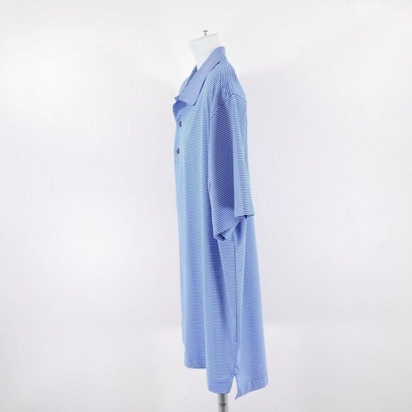 FJ Footjoy‎ Polo Shirt Collared Blue Striped 2XL Short Sleeve - Picture 4 of 9